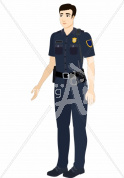 Rei presenting in police uniform