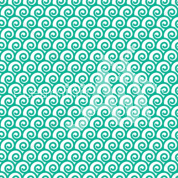 Teal curlicue pattern on transparency