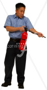 Jimmy holding in specialty equipment uniform