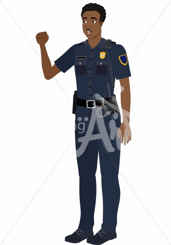 Taj cheering in police uniform