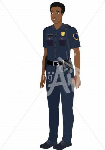 Taj smiling in police uniform