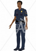 Taj presenting in police uniform