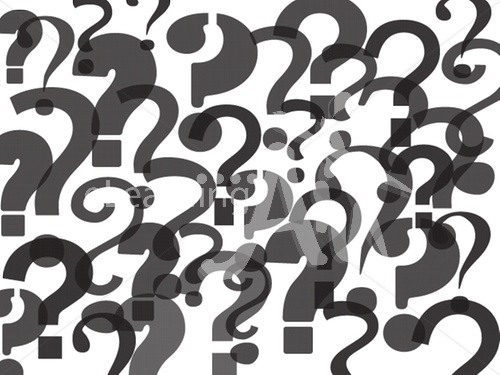 Grayscale question marks pattern on transparency