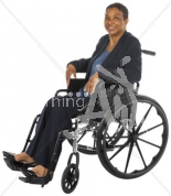 Hope smiling in a wheelchair