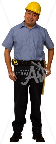 Juan smiling in construction uniform